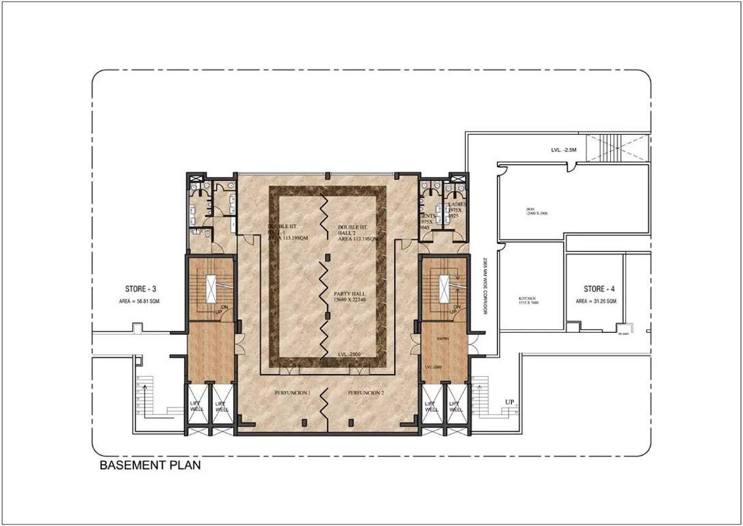 nimbus the palm village Block A To D Cluster Plan for Basement Floor