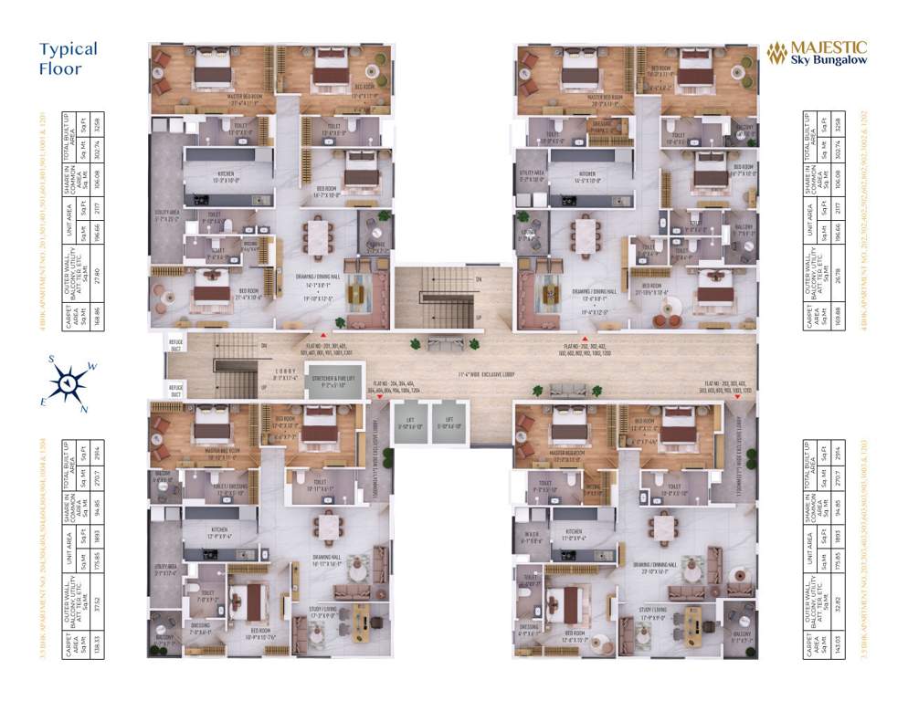  majestic sky bungalow Cluster Plan