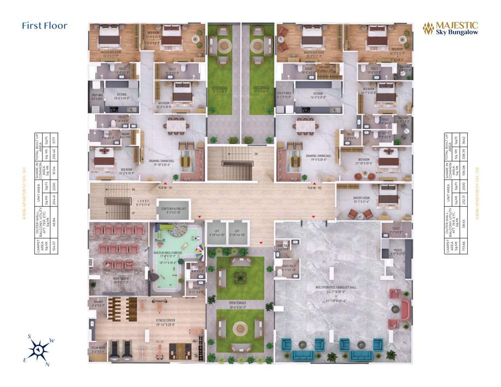  majestic sky bungalow Cluster Plan