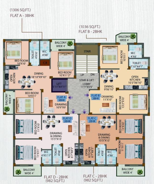  niwas Block A Cluster Plan For Typical Floor Plan