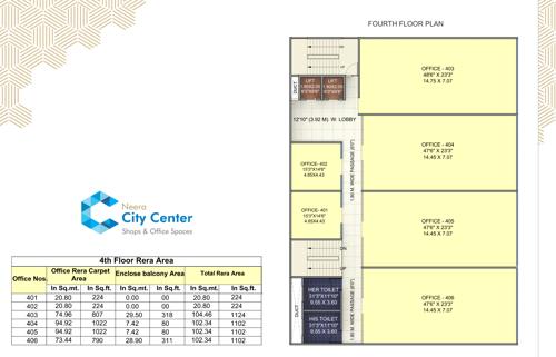  neera-city-centre Neera City Centre Cluster Plan for 4th Floor