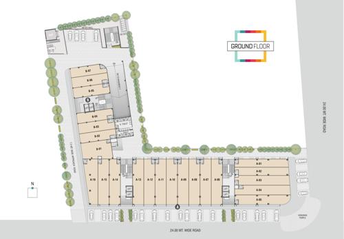 sanskrit-galleria A + B Cluster Plan For Ground Floor