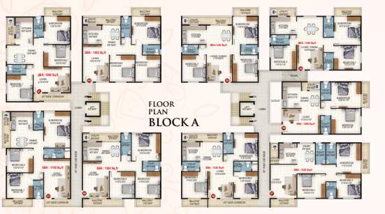  sri rama enclave Tower B Cluster Plan from 1st to 9th Floor