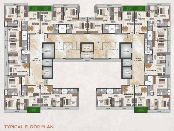  sheetal-kiara Sheetal Kiara Cluster Plan for Typical Floor