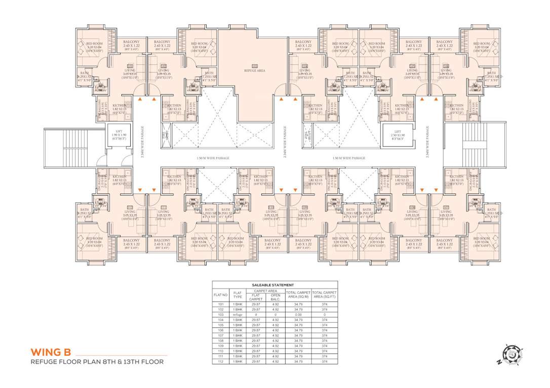  anandam Wing B Cluster Plan for 8th Floor