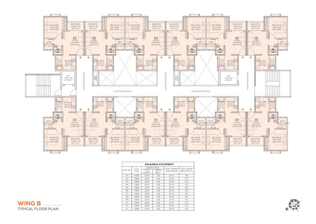  anandam Wing B Typical Cluster Plan