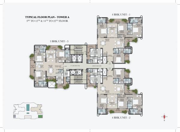  sky-garden Tower A Cluster Plan from 3rd-12th & 14th-22nd Floor