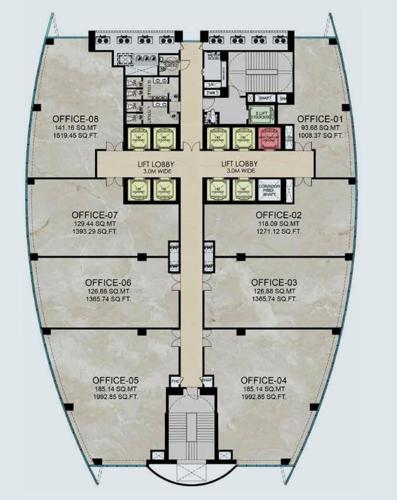  business-district-tower-1 Business District Tower 1 Cluster Plan From 14th And 15th Floor