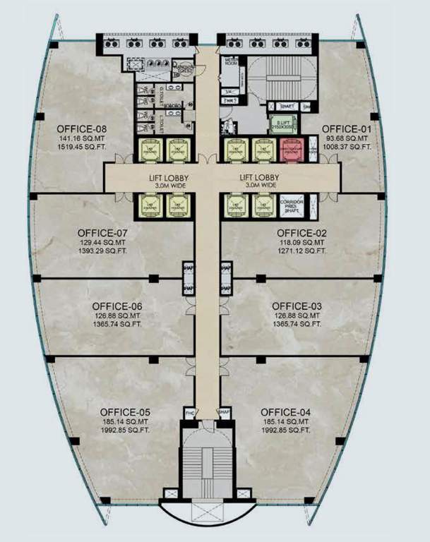  business district tower 1 Business District Tower 1 Cluster Plan From 14th And 15th Floor