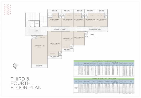  landmark Building A Cluster Plan from 3rd to 4th Floor