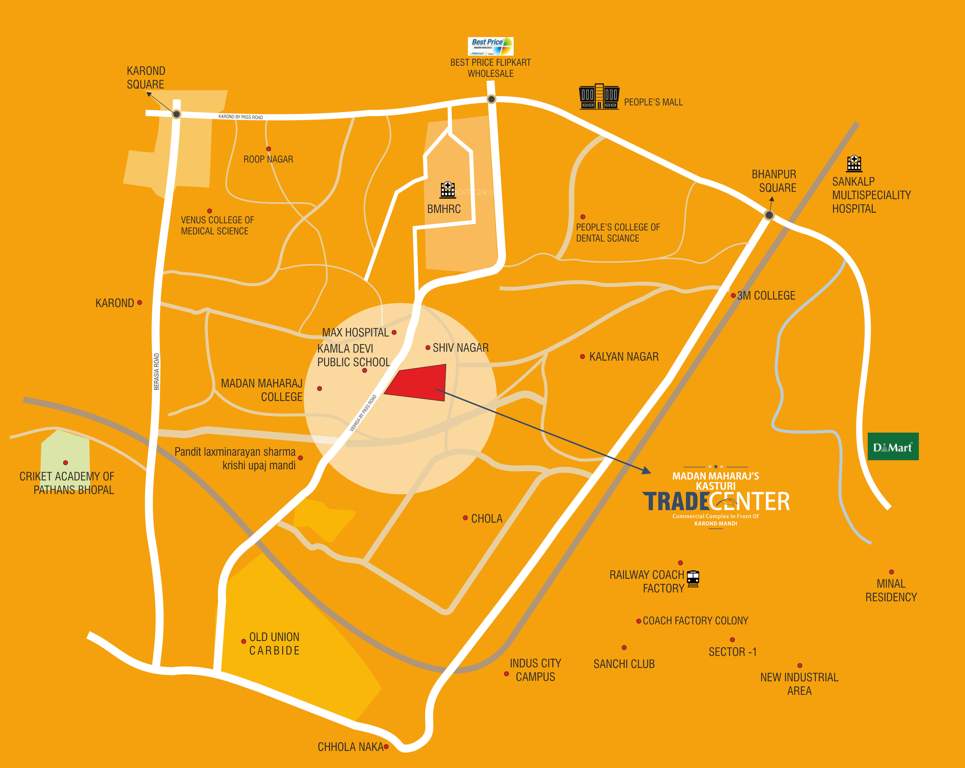 madan maharaj kasturi trade center Location Plan