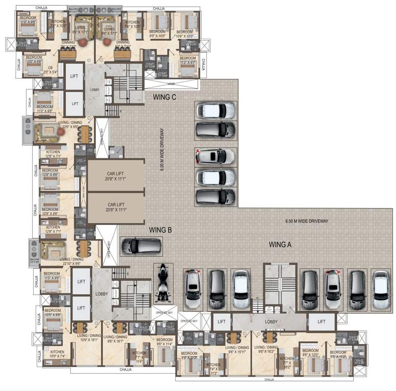  elysium Wing A, B, C Cluster Plan for 2nd Floor