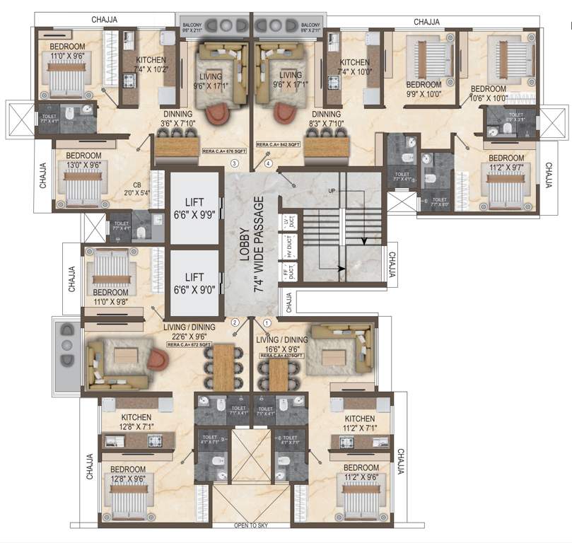  elysium Wing C Cluster Plan