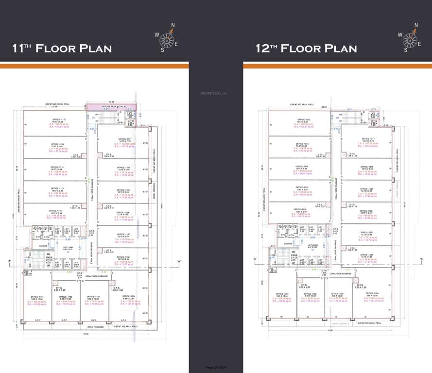 central business hub Central Business Hub Cluster Plan from 11th to 12th Floor