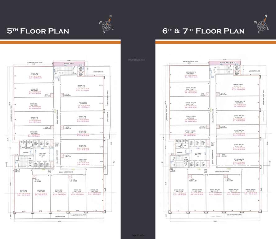 central business hub Central Business Hub Cluster Plan from 5th to 7th Floor