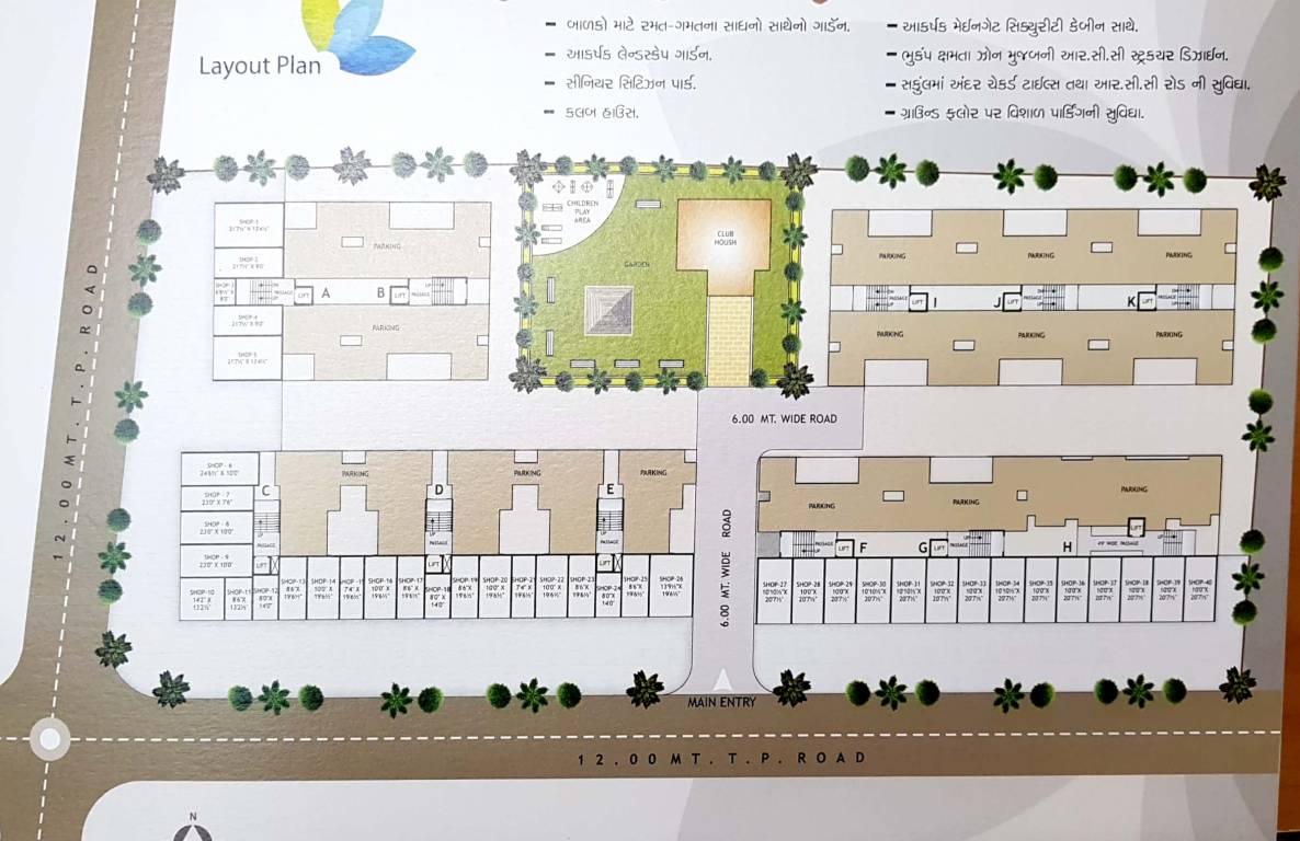laxmi rushikesh enclave Block A, B And C Cluster Plan for ground Floor