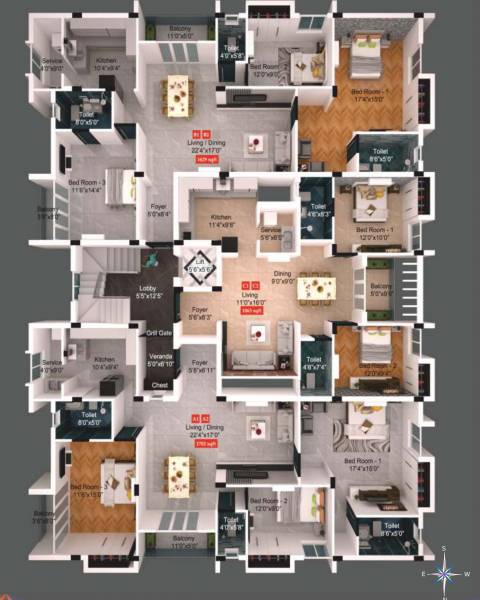  project Block A And B Cluster Plan From 1st To 2nd Floor