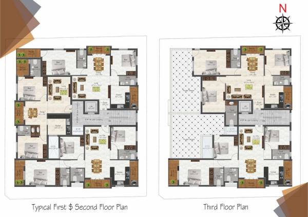  roshitha-flats Roshitha Flats Cluster Plan from 1st to 3rd Floor