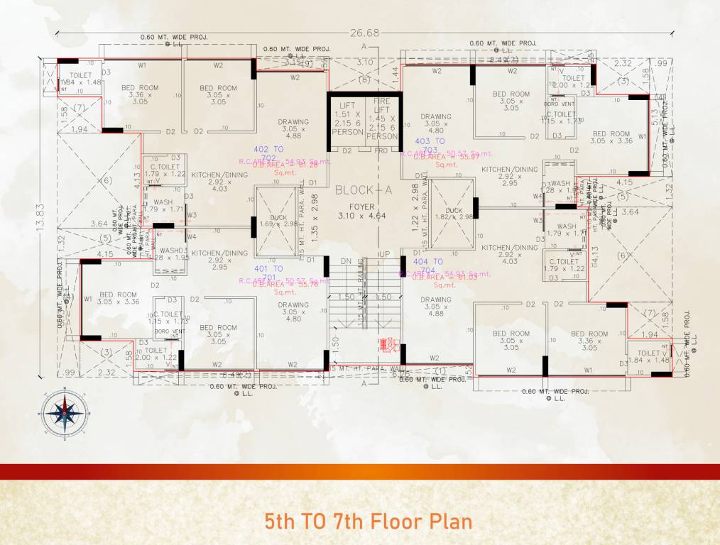  green Green Cluster Plan from 5th to 7th Floor