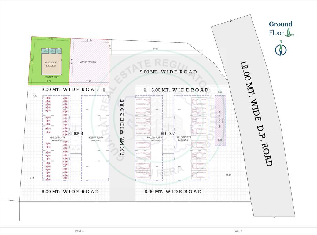  pramukh sanidhya Block A & B Ground Floor Cluster Plan