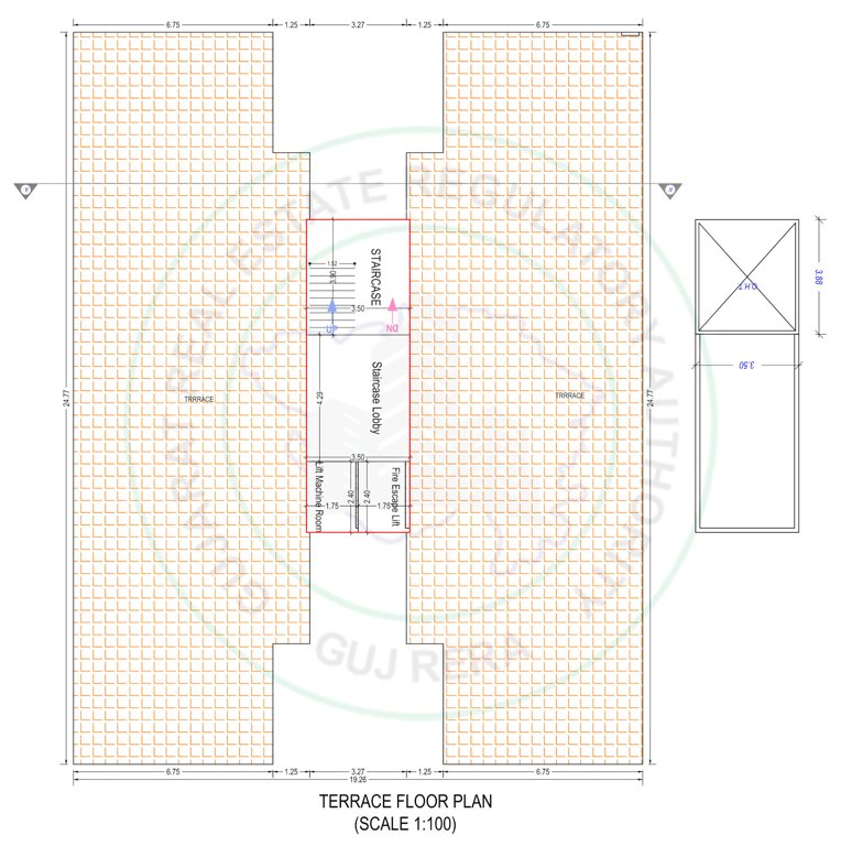  pramukh sanidhya Block A & B Terrace Floor Cluster Plan