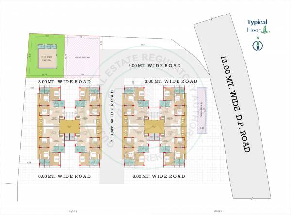  pramukh-sanidhya Block A & B Typical Floor Cluster Plan