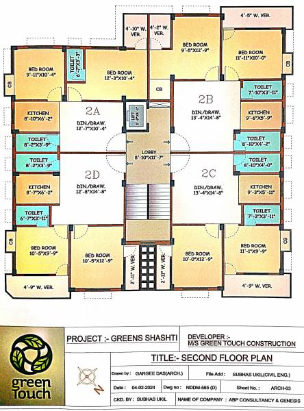  greens-shasthi Greens Touch 2nd Floor Cluster Plan