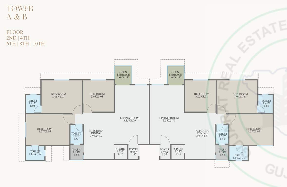 shree siddheshwar holyland Block A And B Cluster Plan for Even Floor