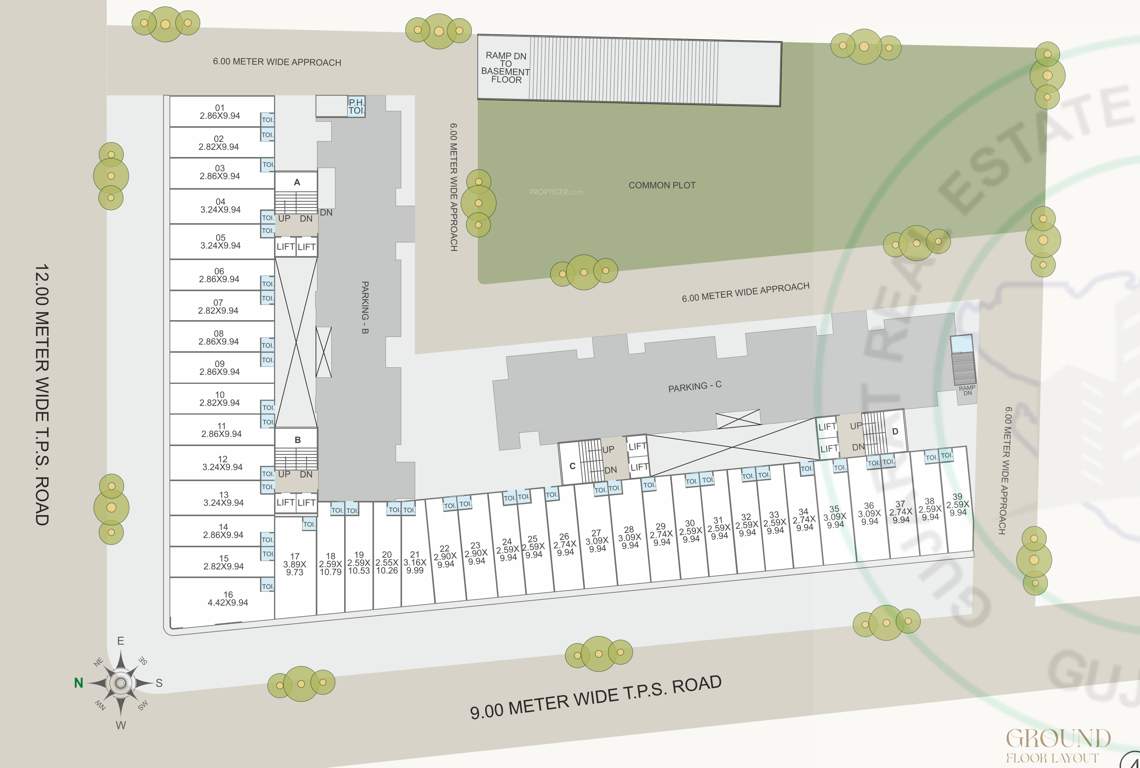 shree siddheshwar holyland Block A To D Cluster Plan for ground Floor
