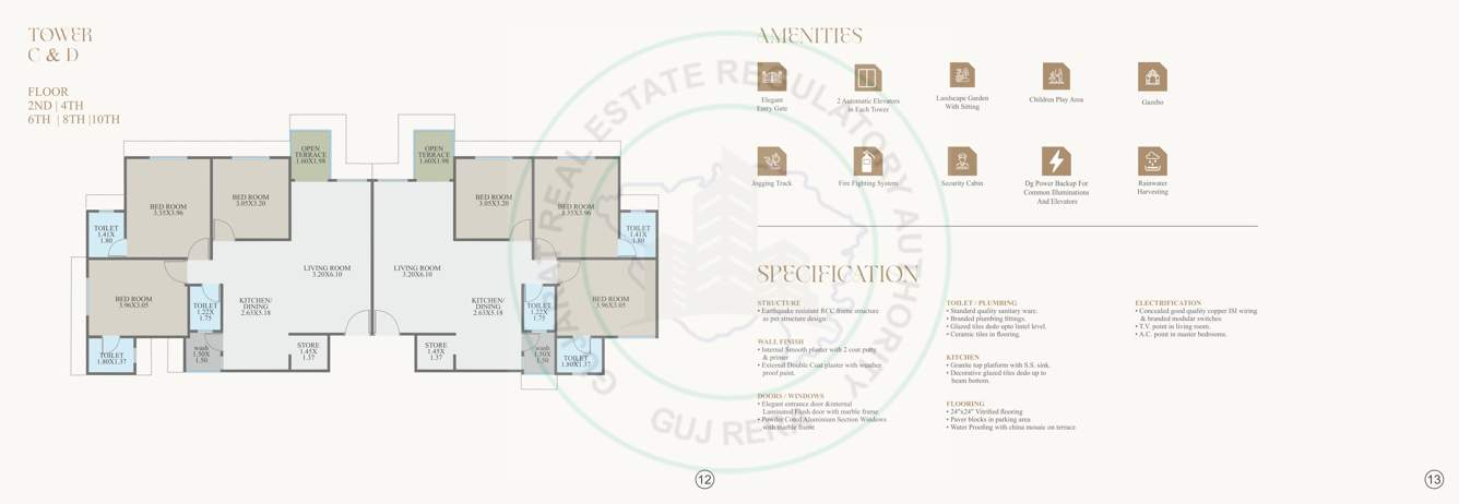 shree siddheshwar holyland Block C And D Cluster Plan for Even Floor