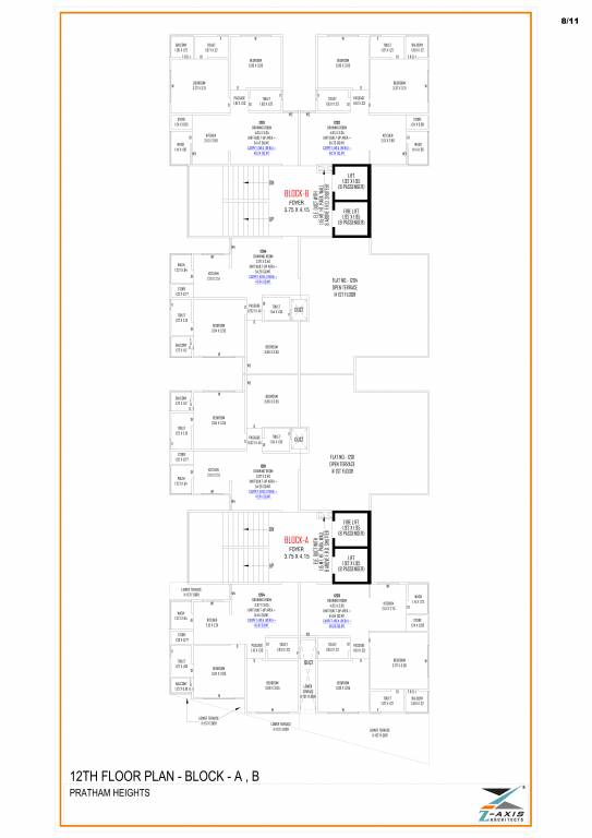  pratham heights Block A And B Cluster Plan for 12th Floor