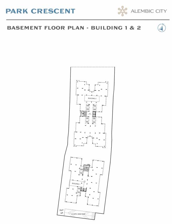  park crescent Building 1, 2 Basement Cluster Plan