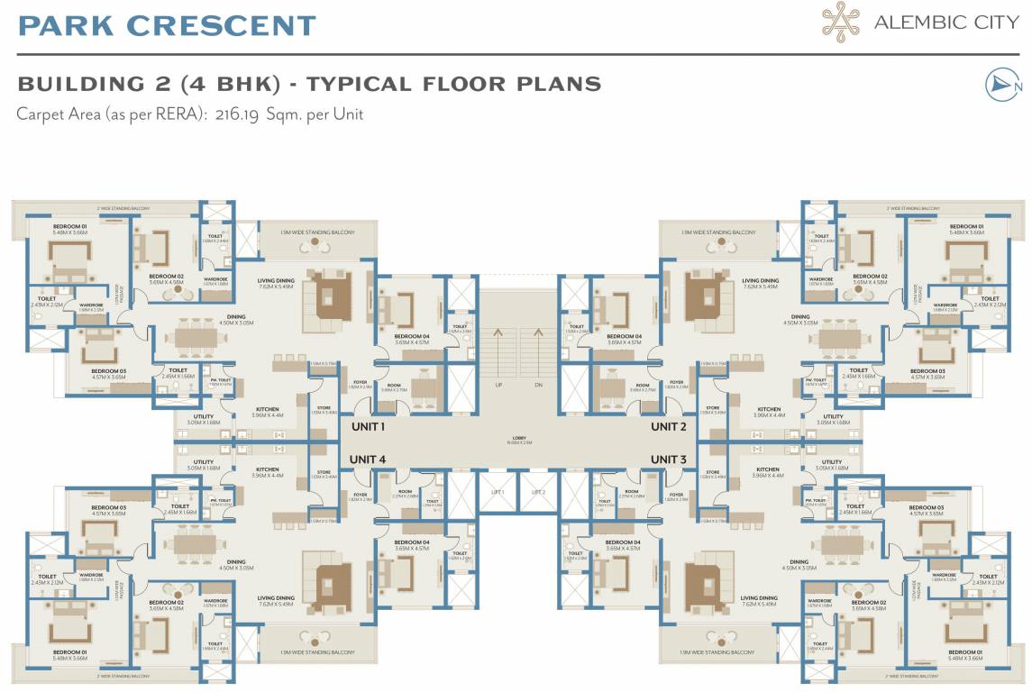  park crescent Building 2 Typical Cluster Plan