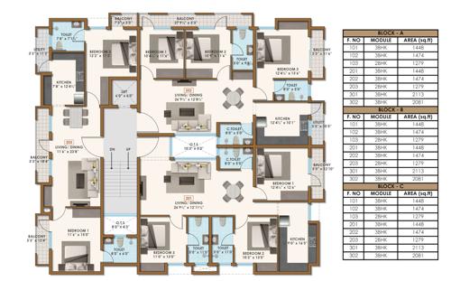  shera-flower-field Block A To C Cluster Plan for 2nd Floor
