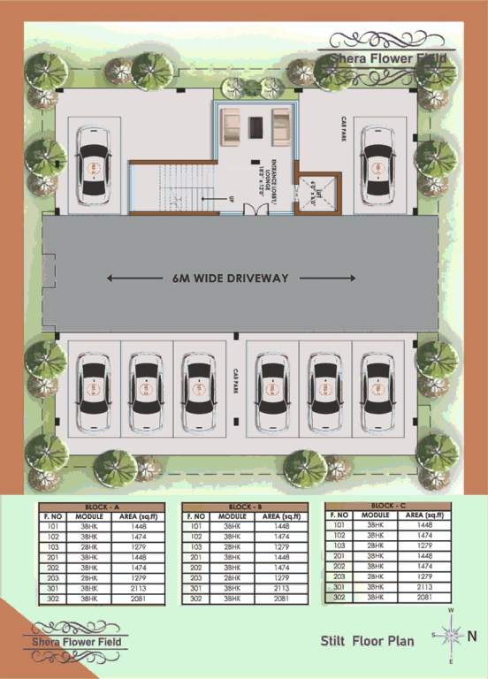  shera flower field Block A To C Cluster Plan for ground Floor