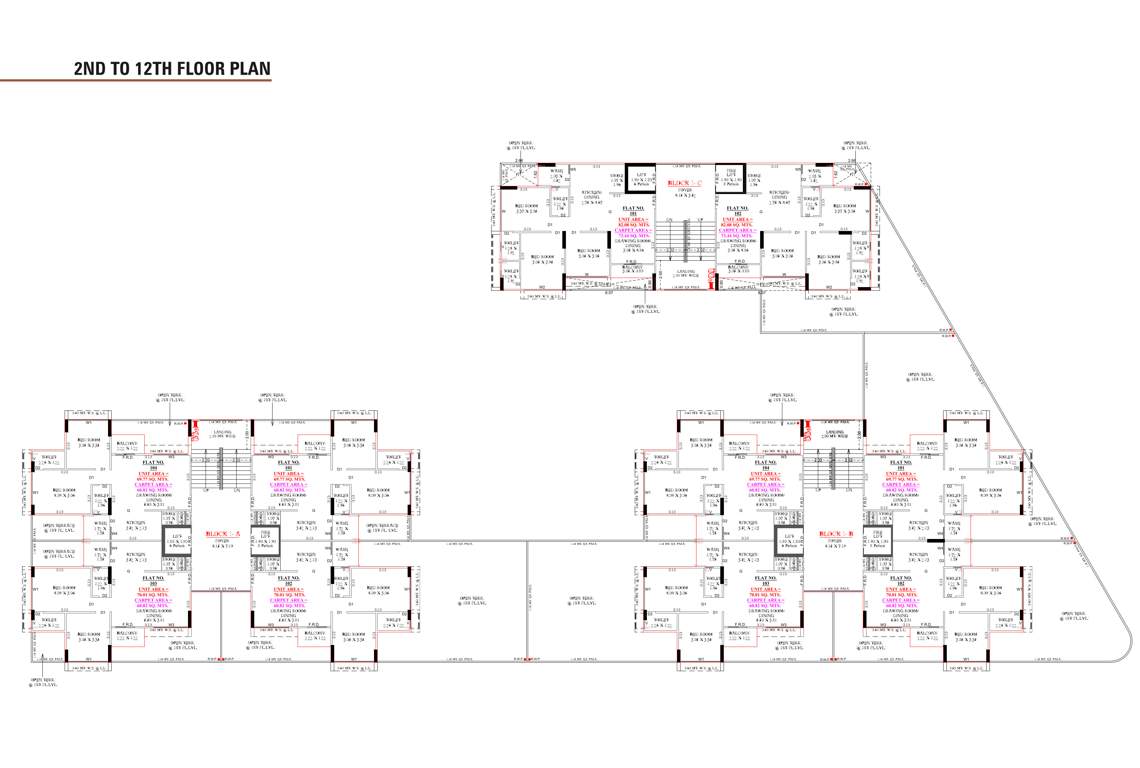  sunrise skyz Block A TO C Cluster Plan from 2nd to 12th Floor