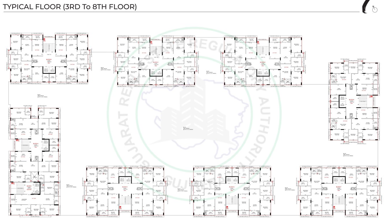  artefino A To I Cluster Plan From 3rd To 8th Floor