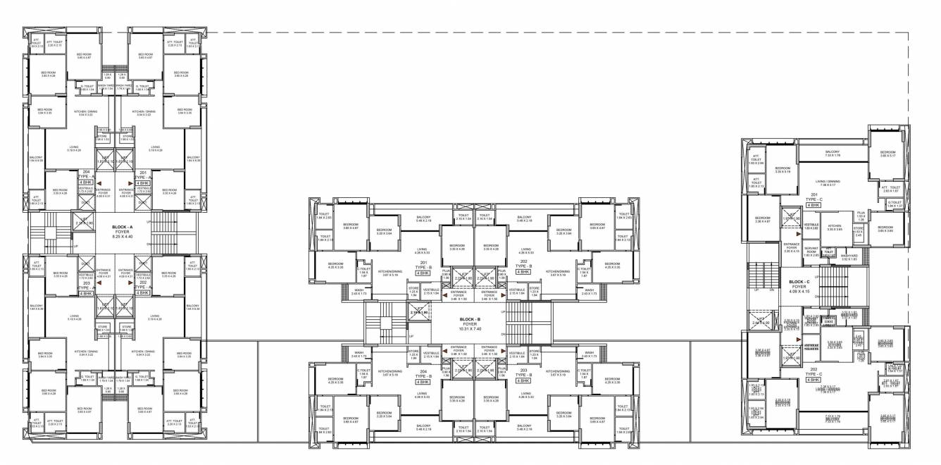 the regal Block A,B,C Cluster Plan For 2nd Floor