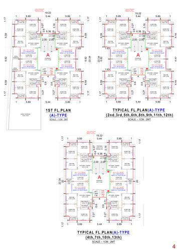 A Cluster Plan From 1st To 13th Floor anjani-nandan-enclave A Cluster Plan From 1st To 13th Floor