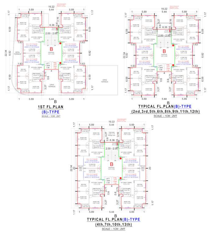  anjani nandan enclave B Cluster Plan From 1st To 13th Floor