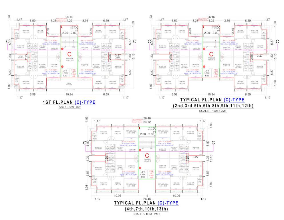  anjani nandan enclave C Cluster Plan From 1st To 13th Floor