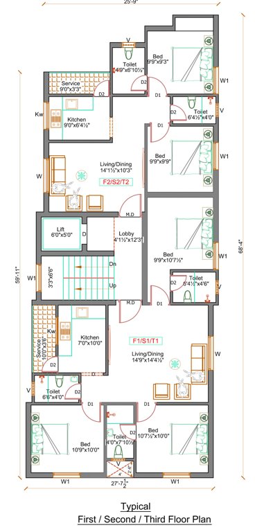  aarabhi Aadhiti Aarabhi Cluster Plan from 1st to 3rd Floor