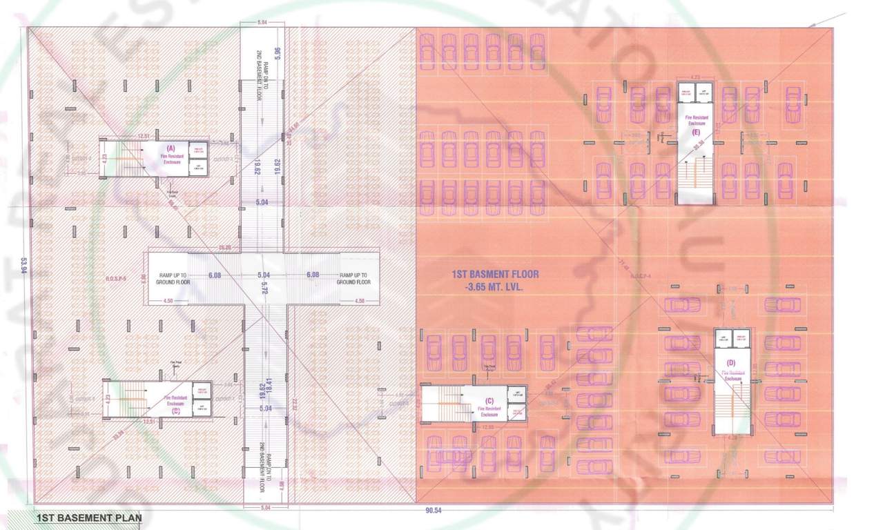 silent residency Block A,B,C,D&E Basement 1 Floor Cluster Plan
