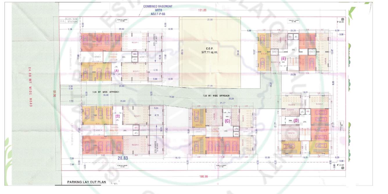  silent residency Block A,B,C,D&E Stilt Floor  Cluster Plan