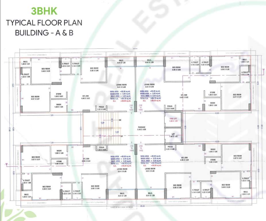  silent residency Block A & B Typical Floor Cluster Plan