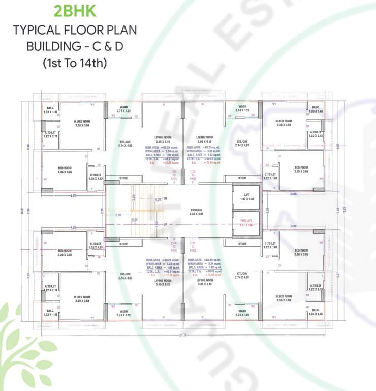  silent residency Block C & D Typical Floor Cluster Plan
