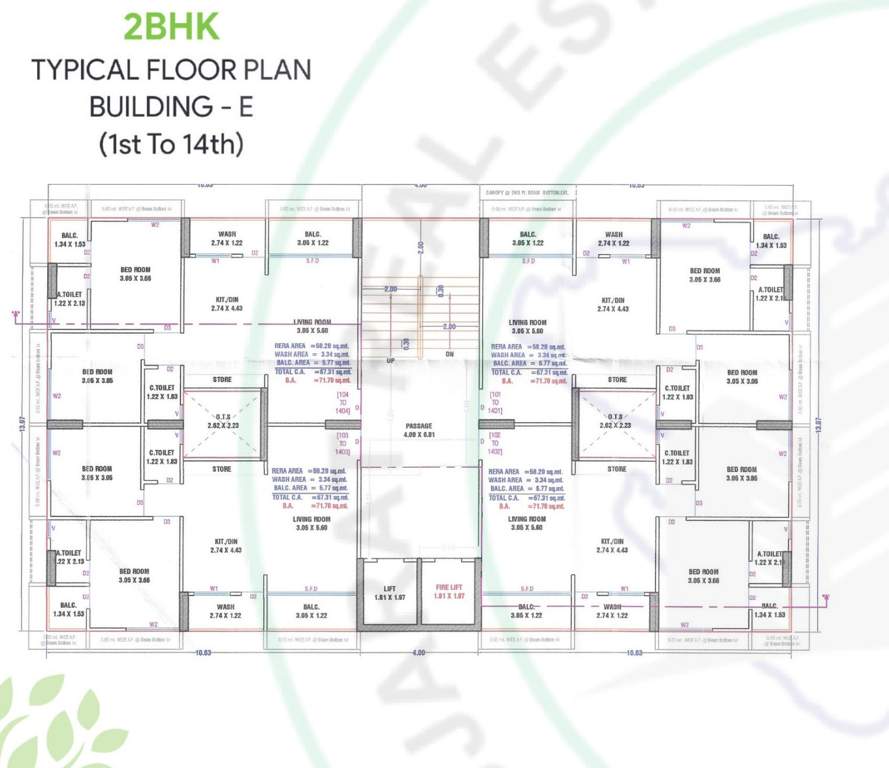  silent residency Block E Typical Floor Cluster Plan