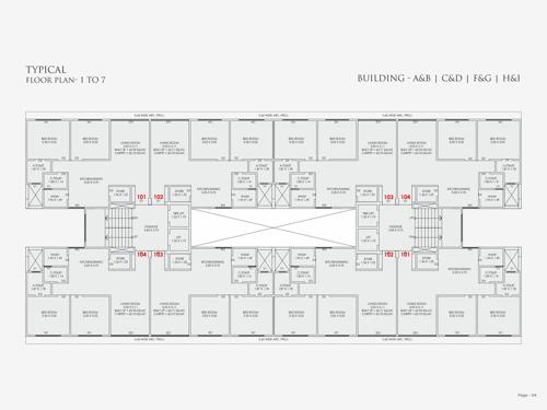 Block A, B, C, D, F, G, H, I Cluster Plan from 1st to 7th Floor residency Block A, B, C, D, F, G, H, I Cluster Plan from 1st to 7th Floor