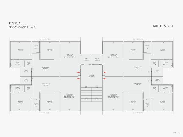Block E Cluster Plan from 1st to 7th Floor residency Block E Cluster Plan from 1st to 7th Floor