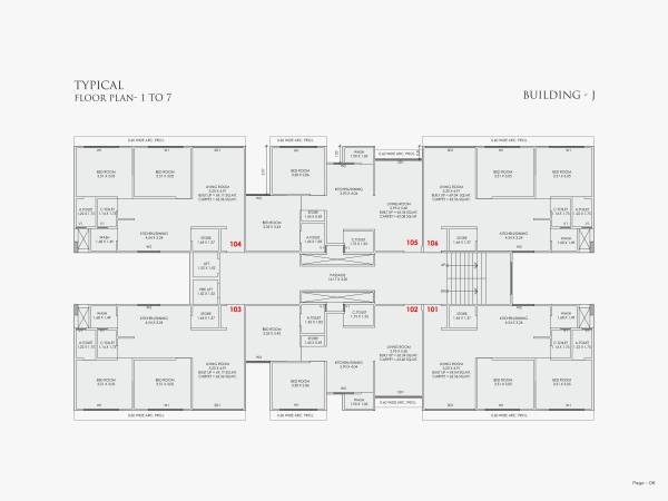 Block J Cluster Plan from 1st to 7th Floor residency Block J Cluster Plan from 1st to 7th Floor